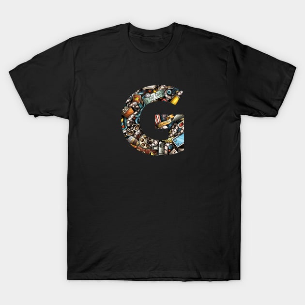 Monogram Letter G T-Shirt by CatCoconut-Art